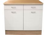 Unterschrank BASIC BY BALCULINA "Andy", weiß, B:100cm H:90cm T:60cm, Schränke, Unterschrank, Breite 100 cm