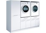 Mehrzweckschrank-Set LAUNDREEZY "Laundreezy, 3-tlg. Mehrzweckschrank-Set B/H/T 186/162/68 cm", weiß matt, B:186cm H:162cm T:68cm, Holzwerkstoff, Kastenmöbel-Sets, Mehrzweckschrank-Set, Breite 186 cm, Soft-Close-Funktion, höhenverstellbare Füße