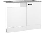 Spülenschrank OPTIFIT "OPTImulti", weiß (weiß, weiß), B:110cm H:88cm T:60cm, Holzwerkstoff, Schränke, Spülenschrank, Breite 110 cm, mit 1 Tür u. Blende f. Geschirrspüler, Einbauspüle