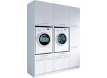 Mehrzweckschrank-Set LAUNDREEZY "Laundreezy, 6-tlg. Mehrzweckschrank-Set B/H/T 186/238/68 cm", weiß (weiß matt), B:186cm H:238cm T:68cm, Holzwerkstoff, Kastenmöbel-Sets, Mehrzweckschrank-Set, Breite 186 cm, Soft-Close-Funktion, höhenverstellbare Füße