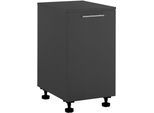 Spülenschrank LAUNDREEZY "Laundreezy, Spülenschrank BxHxT 50x92x68 cm", grau (anthrazit matt), B:50cm H:92cm T:68cm, Holzwerkstoff, Schränke, Spülenschrank, Breite 50cm, Tür L/R montierbar, Softclose, höhenverstellbare Füße