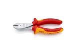 KNIPEX 74 06 160 Kraft-Seitenschneider isoliert mit Mehrkomponenten-Hüllen, VDE-geprüft verchromt 160 mm)