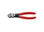 KNIPEX 73 71 180 TwinForce® Hochleistungs-Seitenschneider mit Kunststoff überzogen schwarz atramentiert 180 mm)