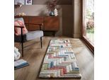 Wollteppich FLAIR RUGS "Russo", bunt, B:60cm H:10mm L:230cm, Wolle, Teppiche, Geometrischer moderner Teppich aus Russo-Wolle