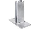 Pfostenträger ALBERTS, grau (feuerverzinkt), B:8cm T:15,6cm, Stahl, Bodenanker, zum Aufschrauben, feuerverzinkt, für Pfosten 60 x 40 mm