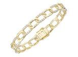 Armband "mit Zirkonia, Silber 925", gold, GIORGIO MARTELLO MILANO, Armbänder, Damen, 19cm, Silber 925 (Sterlingsilber), Armband