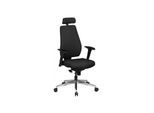 KADIMA DESIGN Luxus-Bürostuhl "Komfort Plus": Ergonomische Rückenlehne, verstellbare Sitz-/Rückenneigung, Kopfstütze, strapazierfähiger Stoff, Aluminium-Fußkreuz.