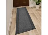 Läufer ANDIAMO "Luan", grau (anthrazit), B:80cm H:7mm L:400cm, Obermaterial: 100% Polypropylen, Teppiche, Läufer, Schmutzfangläufer, meliert, mit Bordüre, für den Eingangsbereich