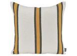 Dekokissen H.O.C.K. "Sera Uno", beige, mais, schwarz, gestreift, B:50cm H:10cm L:50cm, Obermaterial: 89% Polyester, 11% Baumwolle. Füllung: 100% Polyester, Dekokissen_Sitzkissen_Kissenhüllen, Sofakissen inkl. Füllung, 50x50cm, Dekokissen, gestreift