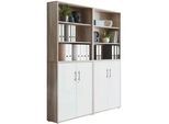 Aktenschrank Office Edition Sw Set 11 Weiß/Sonoma Eiche