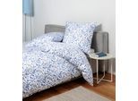 Bettwäsche JANINE "moments 98133 05", blau, B/L: 155cm x 220cm, 1 Stk., 1 Stk., Mako-Satin, B/L: 80cm x 80cm, Mako-Satin, Obermaterial: 100% Baumwolle, Bettwäsche, Bettwäsche, mit Reißverschluss