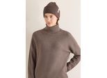 Strickmütze CECIL, Damen, Gr. onesize, braun (urban taupe), Stoff, Materialmix, unifarben, Mützen Strickmütze, Grobatrick