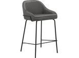 4-Fußstuhl LEONIQUE "Puant", grau (anthrazit), B:50cm H:87cm T:52cm, Stoff, Stühle, mit Stoff aus Polyester/recyceltem Polyester, Sitzhöhe 65 cm