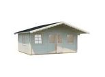 Gartenhaus PALMAKO "H_elena", beige (naturbelassen), Fußboden im Gartenhaus, ohne Dacheindeckung, Massivholz, Gartenhäuser, Gartenhaus, 18,6 qm