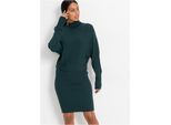 Strickkleid BONPRIX, Damen, Gr. 48/50 (XL), N-Gr, blau (petrolgrün), Obermaterial: 50% Viskose, 26% Polyamid, 24% Polyester, schmal, Kleider Strickkleid, mit Rollkragen, aus Viskose, Polyamid und Polyester