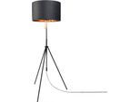 PACO HOME Stehlampe "Naomi uni Color", schwarz (anthrazit), Ø 45,5cm H: 176,5cm, Leuchten, Wohnzimmer Höhenverstellbar 121,5 bis 176,5 cm Zugschalter Velour, Stehlampe