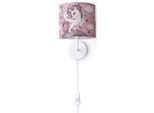 PACO HOME Wandleuchte "Cosmo 213", weiß, 1, Ø 18cm H: 26,5cm, Leuchten, Kinderlampe Mit âˆ…18cm Einhorn Regenbogen Kabellänge 3m E14, Wandleuchte
