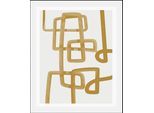 Bild QUEENCE "Scribble", braun (farbe rahmen: schwarz, farbe bild(er): braun), B:50cm H:70cm, Acrylglas, Holz, Papier, Bilder, Bild, gerahmt