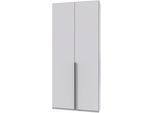 Kleiderschrank WIMEX "Mugano,in 5 Breiten,2 Höhen,2 Tiefen, viele Farben, Made in Germany", weiß, griffe schwarz, B:90cm H:208cm T:40cm, Holzwerkstoff, Schränke, Kleiderschrank, mit langen Griffen aus Metall, mit oder ohne Spiegel