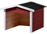 Mähroboter-Garage DOBAR, rot, B:68cm H:52cm T:76cm, Holzwerkstoff, Mähroboterstationen, Mähroboter-Garage, aus Holz in rot, mit Bitumen-Dach