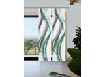 Schiebegardine VISION S "CARA", mint, B:60cm H:260cm, Polyester, Gardinen, Schiebegardine, Schiebevorhang,Bambusoptik,Digitaldruck,SET