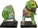 Tierfigur CASABLANCA BY GILDE "Buchstützen Mops Sreet Art", bunt, B:23cm H:20cm T:12cm, Kunstharz, Dekofiguren, Tierfigur