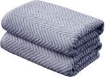 Handtuch Set FRAMSOHN FROTTIER "Ocean Bio", blau (rauchblau, blau), B:50cm L:100cm, Frottier, Obermaterial: 100% Baumwolle, Handtücher, Handtuch Set, hergestellt in Österreich, mit Kordel, gedrehter Bauschzwirn
