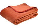 Wohndecke GÖZZE "Premium Cashmere Feeling", braun (zimt), B:180cm L:220cm, Polyester, Wohndecken, Wohndecke, mit premium Cashmere Feeling, Kuscheldecke