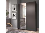 Kleiderschrank HOME AFFAIRE "Hildreth, Wäscheschrank, Schwebetüren, Versand nur 4,95€", grau (schwarz), B:120cm H:182cm T:54,6cm, FSC-zertifizierter Holzwerkstoff, Schränke, Kleiderschrank, mit Spiegel, FSC-zertifizierter Holzwerkstoff, in 3 Breiten