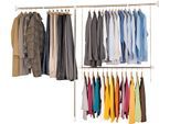 Teleskopregal WENKO "Garderobe", silber (silberfarben), B:250cm H:202cm T:5cm, Edelstahl, Regale, Teleskopregal, flexibles Kleiderstangensystem, belastbar bis 110 kg