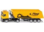 Spielzeug-LKW SIKU "SIKU Super, Mercedes Actros mit Fliegl Muldenkipper (3537)", rot, Spielzeugfahrzeuge, KinderB:6cm H:8cm T:28cm, Spielzeug-LKW, B:6cm H:8cm T:28cm