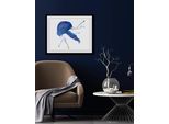Bild QUEENCE "Lars", blau (farbe rahmen: schwarz, farbe bild(er): blau), B:40cm H:30cm, Acrylglas, Holz, Papier, Bilder, Bild, HD Premium Poster-Druck inkl. Holzrahmen