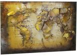 Metallbild LOCKER "3D WELTKARTE", bunt (farbe bild(er): bunt), B:108cm H:72cm T:5cm, Metall, Bilder, Metallbild