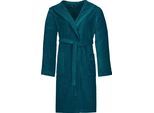 Unisex-Bademantel VOSSEN "Texas, ideal für Sauna & Spa, Hotelbademantel, Morgenmantel" Gr. S, blau (poseidon), L:110cm, Webvelours, Hausmäntel, Unisex-Bademantel, für Damen & Herren