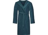 Unisex-Bademantel VOSSEN "Texas, ideal für Sauna & Spa, Hotelbademantel, Morgenmantel" Gr. XL, blau (poseidon), L:113cm, Webvelours, Hausmäntel, Unisex-Bademantel, für Damen & Herren