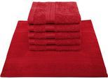 Seiftuch DYCKHOFF "Siena", rot (granat), B:30cm L:30cm, Frottier, Waschlappen, Seiftuch, mit Bordüre