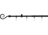 Gardinenstange MYDECO "Hook" Gr. 1, schwarz, 1 läufig, Aluminium, Gardinenstangen, Gardinenstange