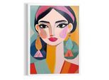Poster REINDERS "Farbenfrohe Frau", bunt (farbe bild(er): mehrfarbig), B:50cm H:70cm T:2,2cm, Bilder, Poster, Wohnzimmer - Mehrfarbig - MDF - Abstrakt - 50x70 cm
