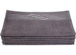 Seiftuch DYCKHOFF "Wave", grau, B:30cm L:30cm, Baumwolle, Waschlappen, Seiftuch, mit Jacquard-Bordüre