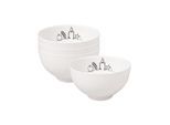 Schale VILLEROY & BOCH "Bols XMAS Statement Lines ø 13,8 cm 4er Set weiß", weiß, Schüsseln, Schale