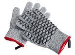 Grillhandschuhe MAXIMEX "2in1", grau (grau, beige, schwarz), B:15cm H:1cm L:24cm Ø:7cm, Baumwolle, Polyester, Silikon, Topflappen, Grillhandschuhe, Schnittschutzhandschuhe für Damen, hitzebeständige Küchenhandschuhe