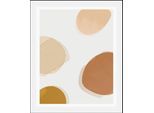 Bild QUEENCE "Dots", braun (farbe rahmen: schwarz, farbe bild(er): braun), B:30cm H:40cm, Acrylglas, Holz, Papier, Bilder, Bild, gerahmt