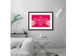 Bild QUEENCE "PRINZESSIN", pink (farbe rahmen: schwarz, farbe bild(er): pink, rosa), B:50cm H:40cm, Acrylglas, Holz, Papier, Bilder, Bild, HD Premium Poster-Druck inkl. Holzrahmen