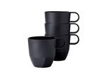 Becher MEPAL "Henkelbecher Silueta 300 ml 4er Set", schwarz (nordic schwarz), 4 tlg., Kunststoff, Trinkgefäße, Becher