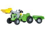 Tretfahrzeug ROLLY TOYS "rollyKid, Futura", grün, Tretfahrzeuge, KinderB:47cm H:53,5cm T:162cm, Kunststoff, Tretfahrzeug, Traktor mit Trailer und Lader, B:47cm H:53,5cm T:162cm