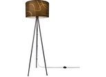 PACO HOME Stehlampe "Trina Tribal", schwarz, H: 148,5cm, Leuchten, Stehlampe Dreibein Mit Lampenschirm Stoff Stativ Modern Vintage Uni, Stehlampe