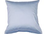 Kissenbezug JANINE "Colors Mako Satin", blau, B:50cm L:50cm, Mako-Satin, Obermaterial: 100% Baumwolle, Kissenbezüge, Kissenbezug, mit Reißverschluss, uni Kissenhülle, feinfädig, 100% Baumwolle