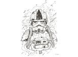 Bild KOMAR "Star Wars Pilot Drawing", bunt (farbe bild(er): bunt), B:40cm H:50cm, Holz, Papier, Bilder, Bild, Wandbild zur Dekoration im Kinderzimmer - ohne Rahmen