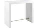 Bartisch SALESFEVER "Hochtisch im eleganten Stil", weiß (weiß, chrom, chrom, weiß), B:130cm H:105cm T:60cm, Tische, Bartisch, Edle Querstrebe in Chromoptik aus rostfreiem Stahl