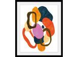 Bild QUEENCE "Joko", bunt (farbe rahmen: schwarz, farbe bild(er): bunt), B:30cm H:40cm, Acrylglas, Holz, Papier, Bilder, Bild, HD Premium Poster-Druck inkl. Holzrahmen